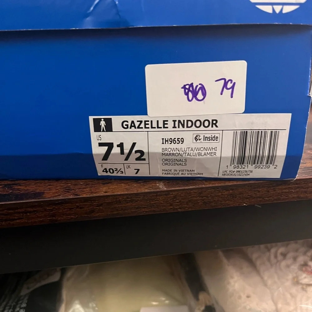 adidas Gazelle Suede Sneakers - Brown with Orange Stripes size 8.5 W - Picture 7 of 7